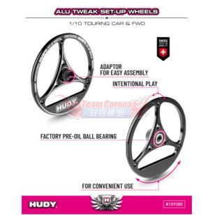 HUDY Alu Tweak Set-Up Wheel For 1/10 Touring Car & Fwd (4) - 109380